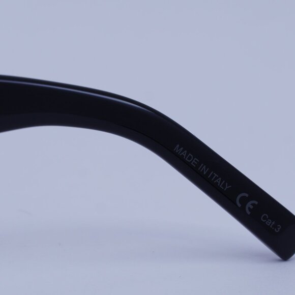 Saint Laurent SL 51 CUT 001 Sunglasses Black/Silver Square Frame, Black Lenses - Picture 9 of 10